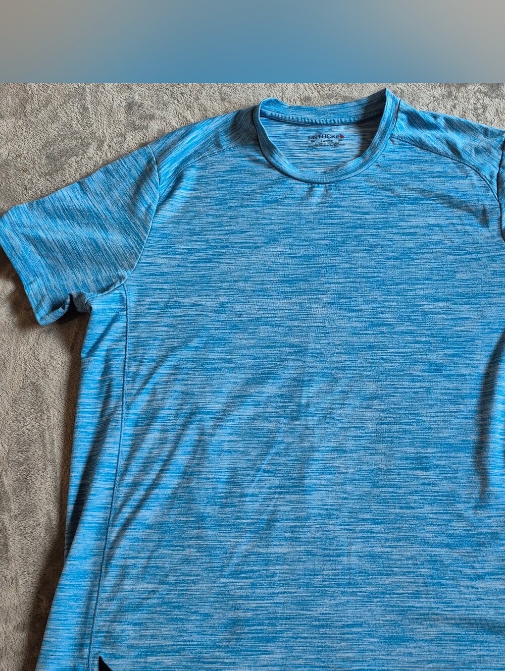 Untuckit Performance shirts men Large Golf Outdoor Heather Blue Lightweight